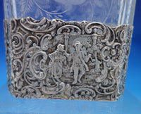 European .800 Silver Cut Crystal Decanter 3-D Child on Top w/ Men Women (#6867)