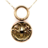 14k Yellow Gold Art Nouveau Style Iris Necklace (#J5540)