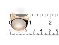 14k Yellow Gold Men's Modern Genuine Natural Black Onyx Diamond Ring (#J7306)