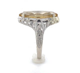 10k Gold Filigree Ring with Marquise 4.51 Carat Genuine Natural Citrine (#J6410)
