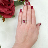 Platinum 1.92ct Pink Genuine Natural Tourmaline and Diamond Ring (#J7217)