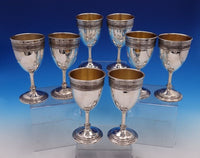 Wedgwood by International Sterling Silver Water Goblet Set 8pc with Tray (#7678)