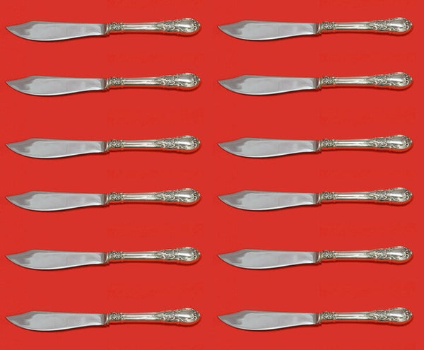 American Victorian by Lunt Sterling Silver Fish Knife Custom Set 12 pcs 8 1/4"