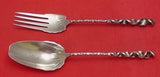 Reverse Twist #8 by Whiting Sterling Silver Salad Serving Set 2pc 9 1/2