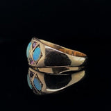 Victorian Opal 10k Yellow Gold Ring Jewelry with Purple Paste Stones (#J5941)