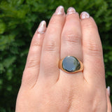 10k Yellow Gold Plain Blank Men's Signet Ring Size 8 Jewelry (#J6795)