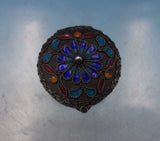 Asian .950 Silver Pill Box with Multi-Colored Enamel 5/8" x 1" .43 ozt. (#6856)