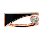 14k Rose Gold Custom Black Jade and Diamond Ring by Harry Roa Size 7.5 (#J7310)