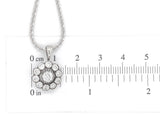 European 14k Gold and Silver Rosette Genuine Natural Diamond Pendant (#J6628)