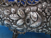 Repousse European 900 Silver Wine Boat Bowl Fabulous detailing Huge  (#6526)