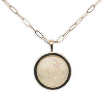 14k Gold Round 7.48 Carat Australian Genuine Natural Opal Pendant (#J6717)