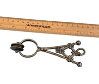 Victorian Brass Skirt Lifter with Tied Wood 5 1/2" (#J1348)
