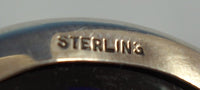 Sterling Silver Salt Dip Pair Pierced with Glass Cobalt Liners (#2538)