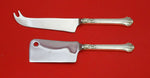 SILVER PLUMES BY TOWLE STERLING SILVER CHEESE SERVER SERVING SET 2PC HHWS CUSTOM