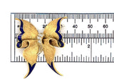 18k Gold Enamel Butterfly Pin with Diamond Accents Signed by Ruth Satsky #J6270