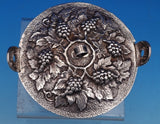 Italian Sterling Silver Fruit Bowl with underplate Barrel of Grapes  (#8372)