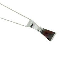 14k White Gold Specialty Cut Triangular Genuine Natural Garnet Pendant (#J2425)