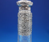 European .800 Silver Cut Crystal Decanter 3-D Child on Top w/ Men Women (#6867)