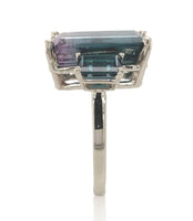 14k Gold 8.07 Carat Bi-Color Teal Purple Genuine Natural Tourmaline Ring #J6986