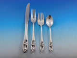 Silver Iris by International Sterling Silver Flatware Set for 8 Service 39 pcs