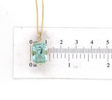 14k Yellow Gold 7.23 Carat Antique Cushion Cut Genuine Aquamarine Pendant #J6731