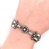 Sterling Mid Century Modernist Bracelet Daisy (#J5486)