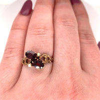10k Yellow Gold Victorian Garnet and Seed Pearl Ring Jewelry (#J5695)
