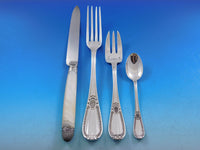 Tetard Freres Perles Sterling Silver Flatware Set Service French 72 pcs Dinner