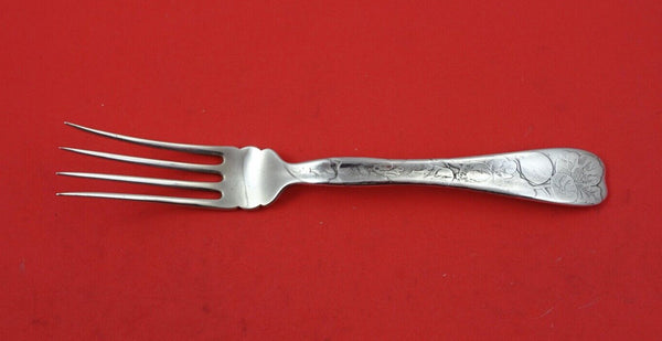 Lap Over Edge Acid Etched By Tiffany Sterling Regular Fork w/ pears 7 1/4"