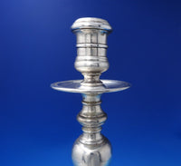 Kalo Sterling Silver Candlestick Pair Handwrought with Family Crest (#7177)