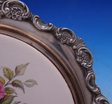 Grande Baroque by Wallace Silverplate Trivet with Pink Roses #245 8 1/2" (#8805)