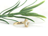 18k Gold Solitaire Ring with Fancy Shield Shaped 1.04ct Yellow Sapphire (#7223)
