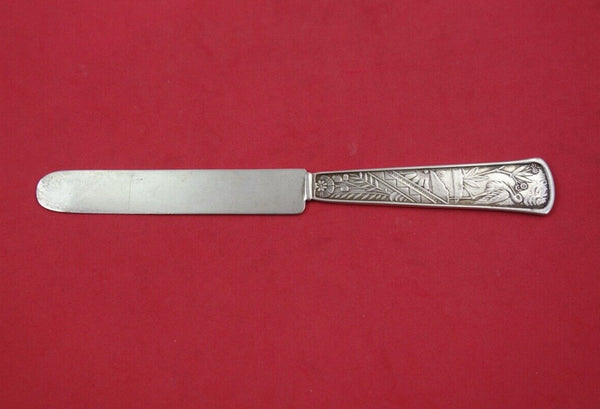 Wood and Hughes Sterling Silver Junior Knife FH AS Stork Motif Geometric 7 1/4"