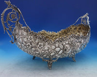 Repousse European 900 Silver Wine Boat Bowl Fabulous detailing Huge  (#6526)