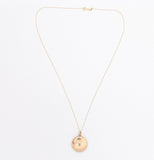 10k Yellow Gold Round Locket with Genuine Natural Diamond in Starburst (#J6433)