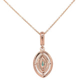 14k Rose Gold Brazilian .20ct Paraiba Genuine Tourmaline Diamond Pendant #J7433