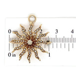 Starburst 10k Gold Pin Pendant w/Seed Pearls Diamonds and Foldable Bail (#J6695)