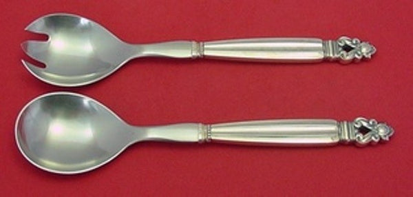 Acorn by Georg Jensen Sterling Silver Salad Serving Set 2pc HH WS 9 1/4"