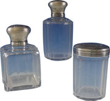 Christofle Sterling Silver Dresser Jar Set 3pc Two Round & One Square (#0747)