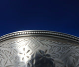 H.A. English Sterling Silver Sweet Meat Dish Bright-Cut w/Ivy Cobalt Liner #5524