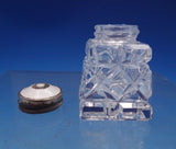 Norwegian Sterling Silver Glass Salt Pepper Shaker Set 2pc White Enamel (#6896)