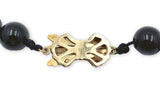 Strand of 8mm Black Banded Genuine Natural Agate Beads Necklace 24.5" #J7582