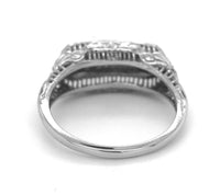14k White Gold Three-Stone Genuine Natural Diamond Filigree Ring (#J6820)