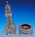 Rose by Stieff Sterling Silver Salt Dip and Pepper Shaker Set 2pc #12 (#2968)