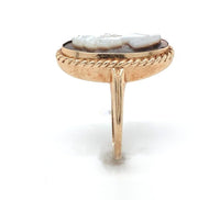 10k Yellow Gold Genuine Natural Mother of Pearl Shell Cameo Ring (#J6301)