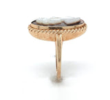 10k Yellow Gold Genuine Natural Mother of Pearl Shell Cameo Ring (#J6301)