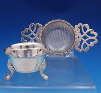 A. Chick and Sons Ltd English Estate Sterling Silver Tea Strainer 2pc (#8327)