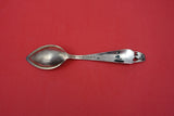 Flora by Shiebler Sterling Grapefruit Spoon Pierced w/ geranium 5 3/4"