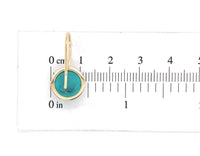 14k Gold 5.79ct TW Genuine Natural Kingman Turquoise Drop Earrings (#J6702)