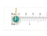 14k Gold 5.79ct TW Genuine Natural Kingman Turquoise Drop Earrings (#J6702)